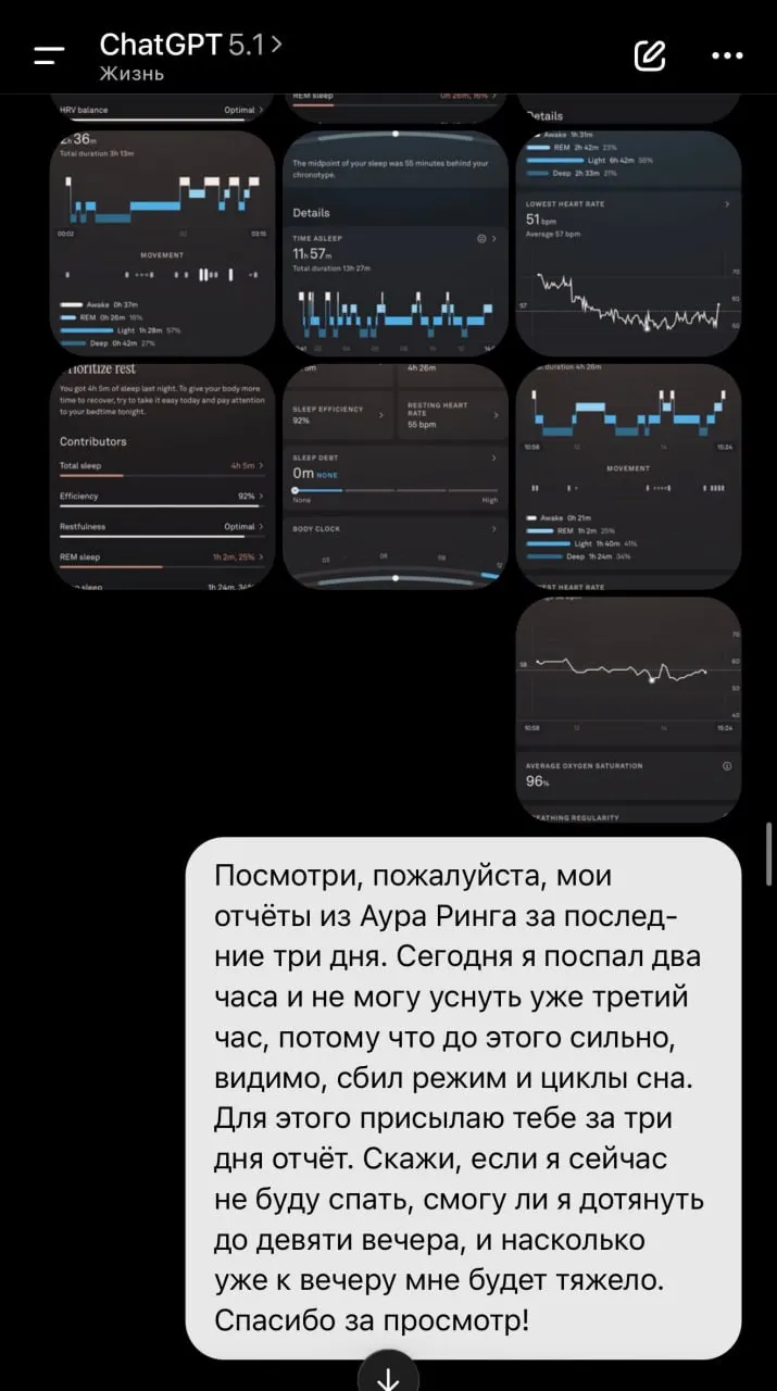 Как я восстановил режим сна с помощью ChatGPT и Oura